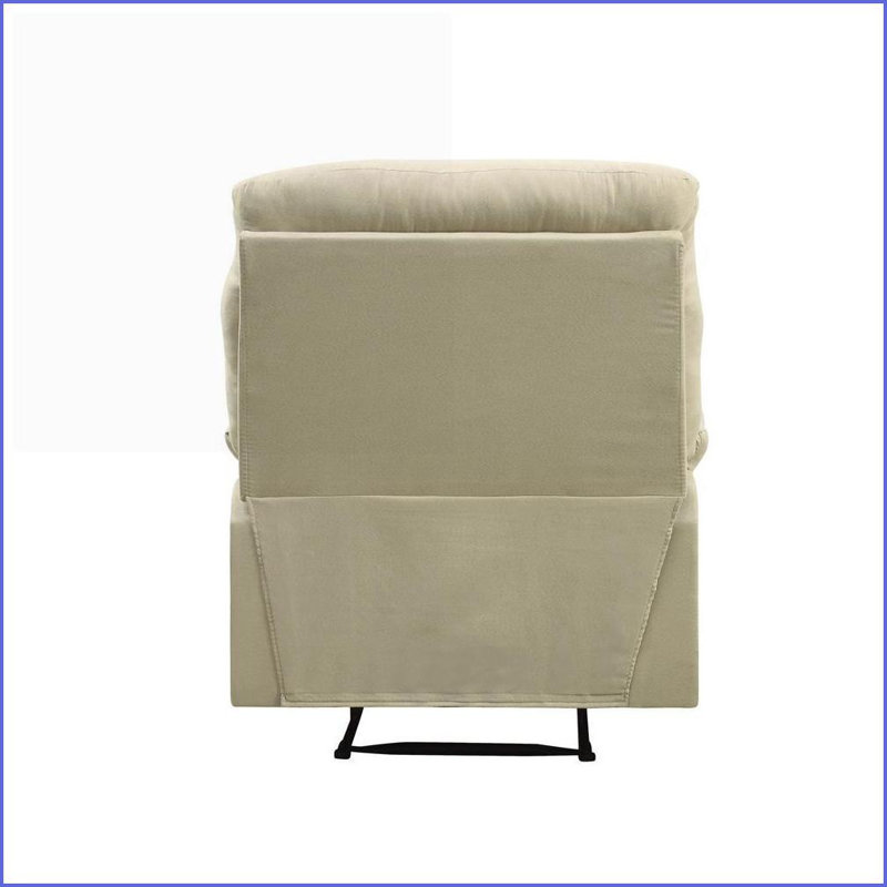 Fauteuil inclinable avec fonction de mouvement & amp; Accoudoirs coussinés | Microfibre beige | Tissu + métal