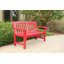 Banc de jardin extérieur en aluminium moulé de 133 cm de large, résistant aux intempéries, avec dossier et accoudoirs, pour pelouse, porche et cour (rouge)-24094047
