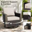  Chaise berçante d'extérieur pivotante en rotin avec coussins (ensemble de 2)-2096465270