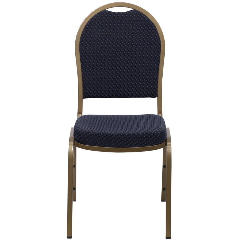 Chaise de banquet Ymir, Doré, Motif bleu marine