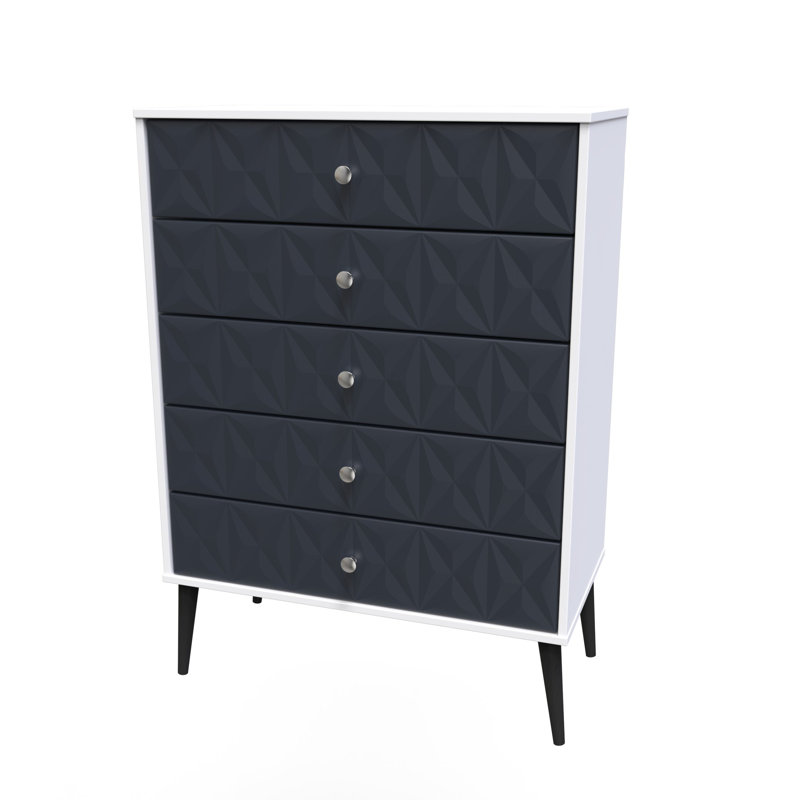 Carnlea 5 Drawer Chest (Ready Assembled), Blue