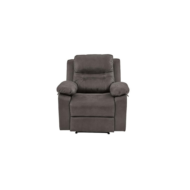 Contemporary Motion Recliner Chair 1Pc Glider Rocker Recliner Living Room Furniture Slate Blue Breathable Leatherette