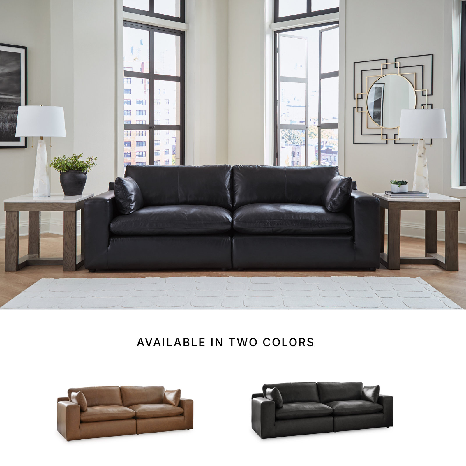 Aberdeen Upholstered Loveseat, Black