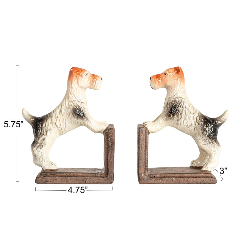 Cast Metal Jack Russell Terrier Bookends