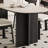 Small black rectangular rock slab table set-111618989