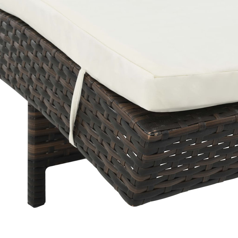 Chaise longue simple avec coussins 79,6 po Villacorta, Brun