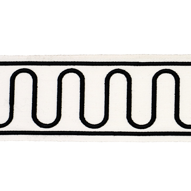 Schumacher X Paloma Contreras Royere Scroll Trim, Black