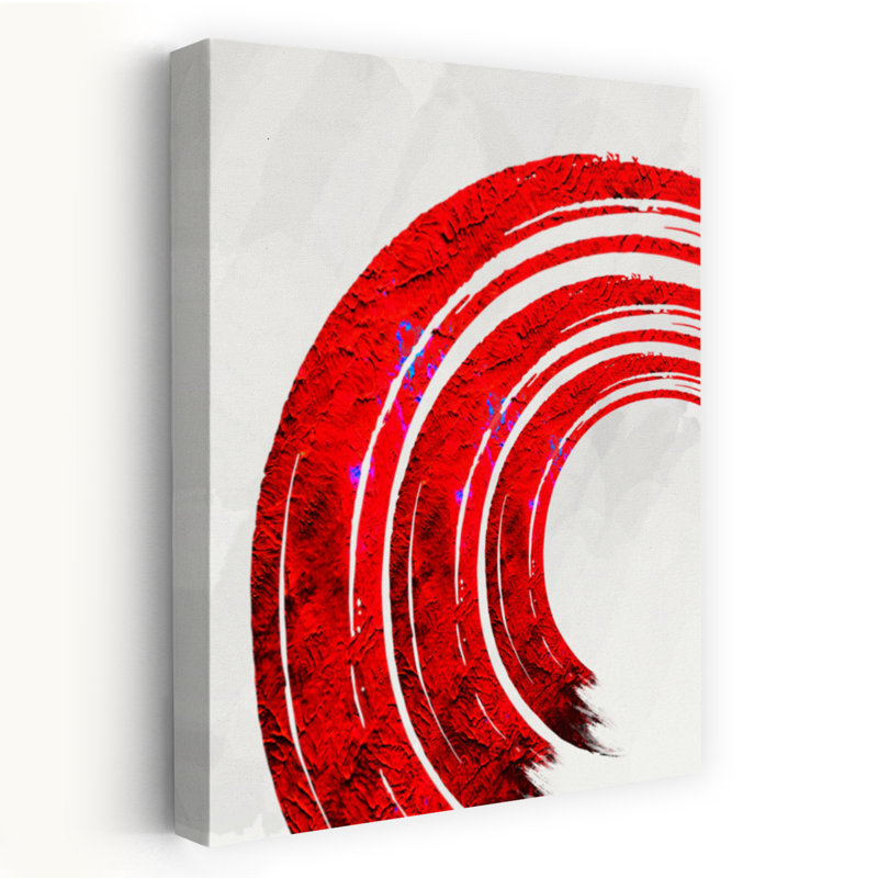 Zen Curves Red No 1 by Sannel Larson - Wrapped Canvas Print, 152.4 cm H x 101.6 cm W