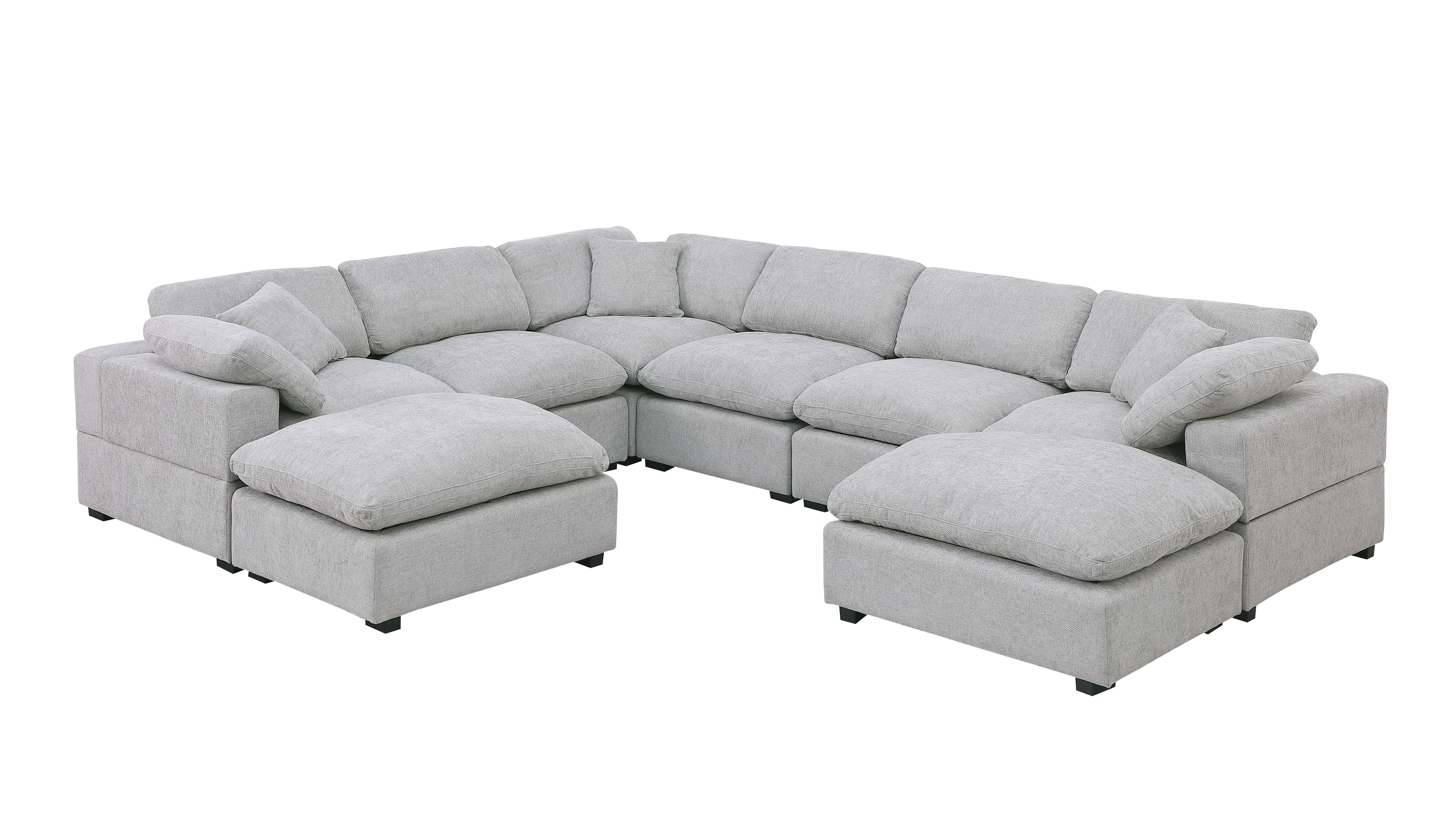 Latitude Run® Worthland 143.2" Wide Chenille Reversible Corner Sectional Sofa Couch(8- Piece) & Reviews | Wayfair