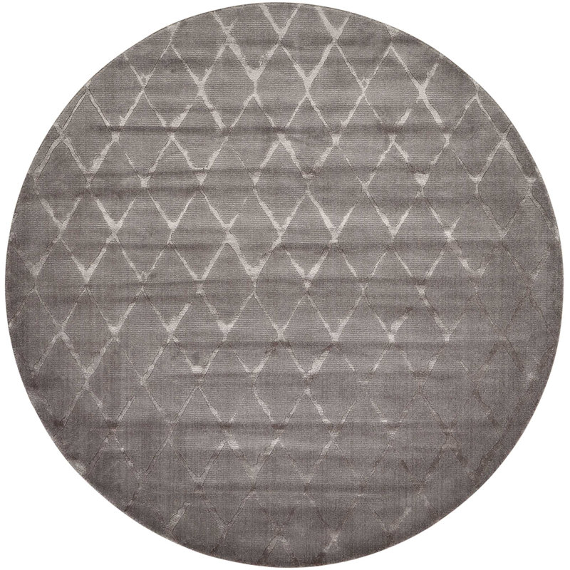 Baronets Viscose Geometric Indoor Rug, Round 8' x 8'