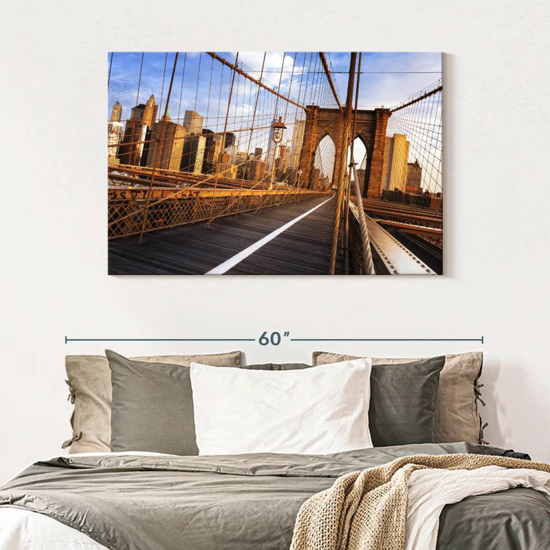 Ravi célèbre pont de Brooklyn, NY, H 32 po x l 48 po