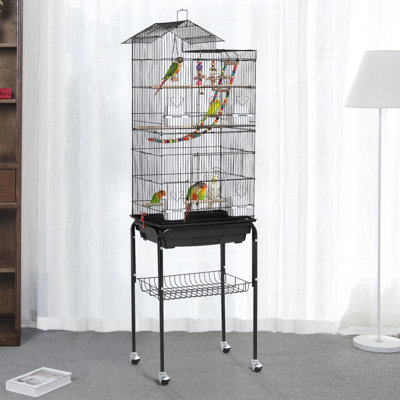 159cm Iron Pointed Top Floor Bird Cage with Wheels