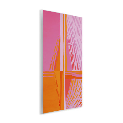  Art mural centrique orange et rose par Incado