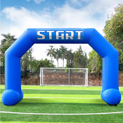 20Ft Blue Hexagon Inflatable Arch with Built-in Blower, Start/Finish Line Archway for Outdoor Race, Sports, School, and Commercial Advertising