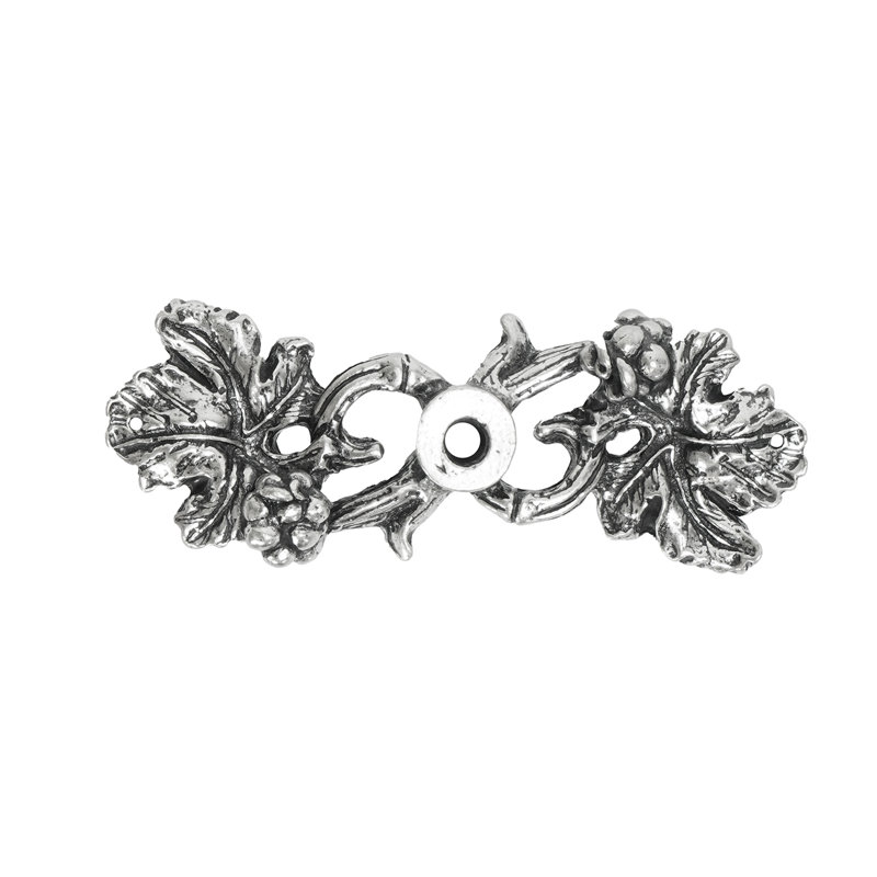 Bacchus Double grape leaf & vine medium escutcheon in Antique Brass, Silver