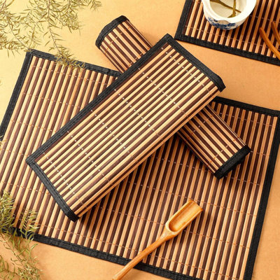 Placemats For Dining Table, Bamboo Placemats Set Of 4,Stain-Resistant,Heat-Resistant Place Mats,Durable And Sturdy Dining Place Mats For Kitchen Table