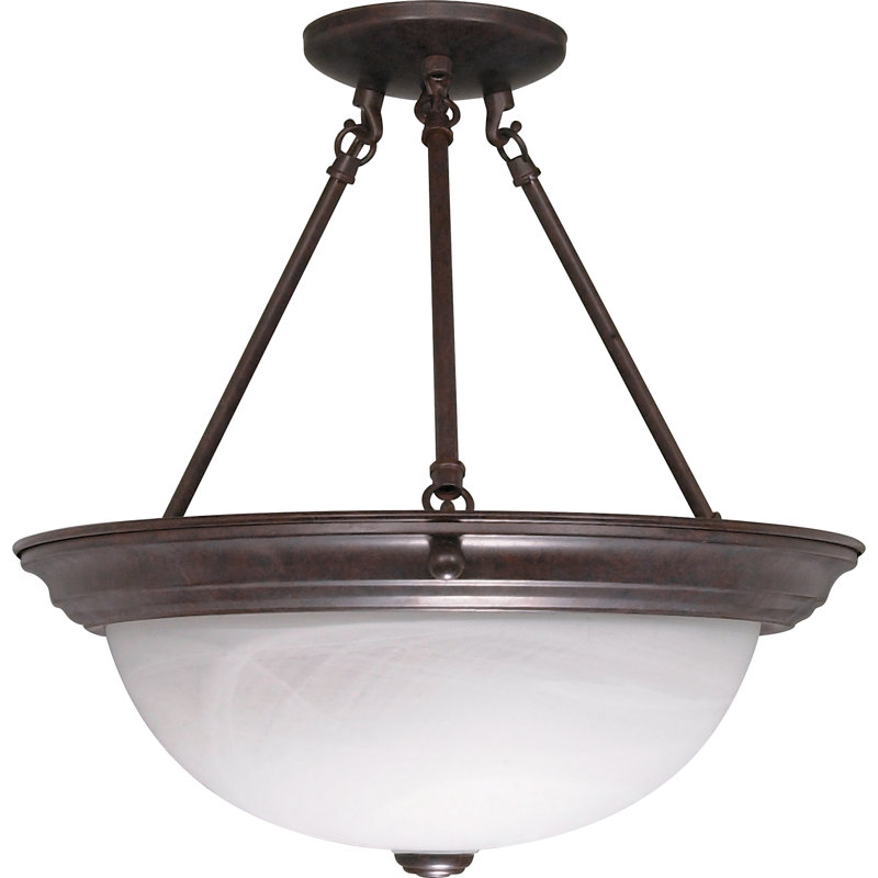 Coulston Glass Semi Flush Mount, 15.5" H x 15.25" W