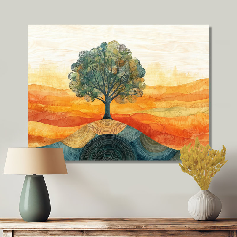 Baobab africain avec des racines de sérénité V - art mural arbre, H 30 po x l 40 po, Toile tendue, Ne s’applique pas