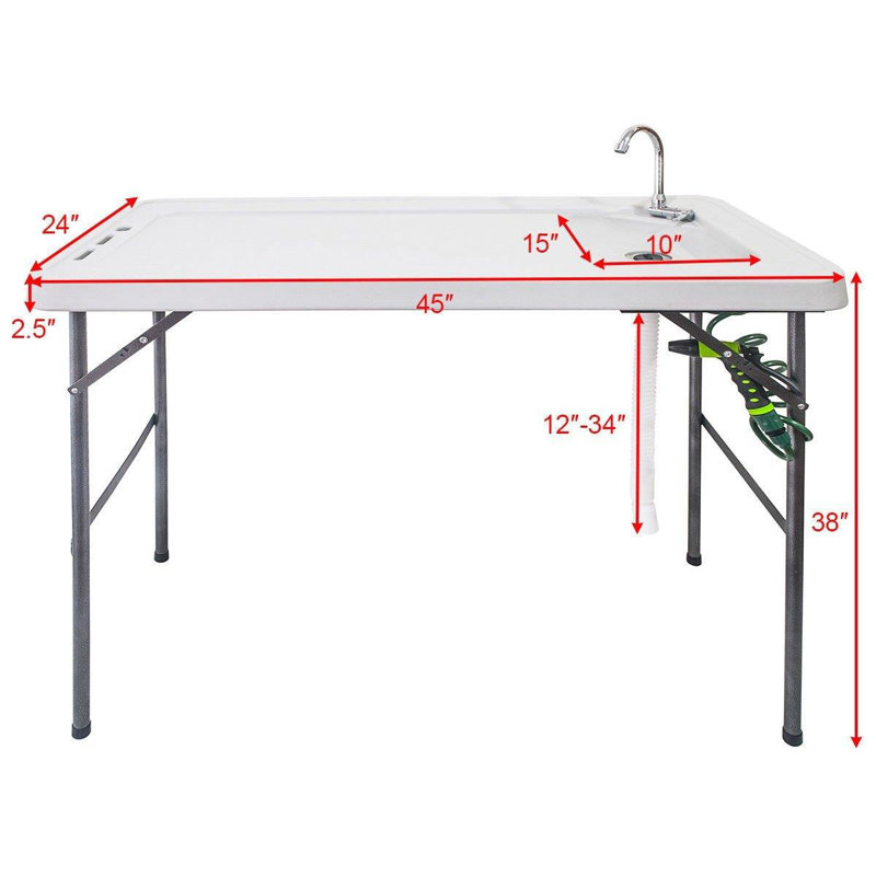 Rectangular Yes Outdoor Picnic Table and Camping Table , 45.08 " W 23.23 " D