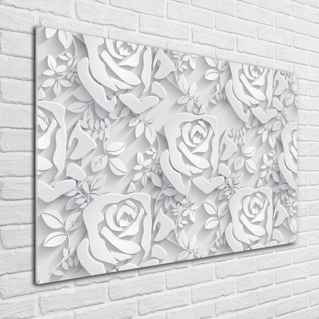 Glasbild Roses Pattern