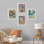 Matisse abstraite botanique encadrée sur papier, impression de 4 pièces-97770615-97770618