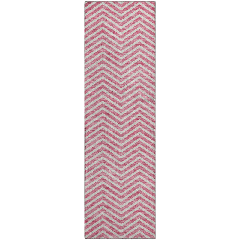 Premium Machine Washable Prisco Pink Rug, Runner 2'3" x 7'6"