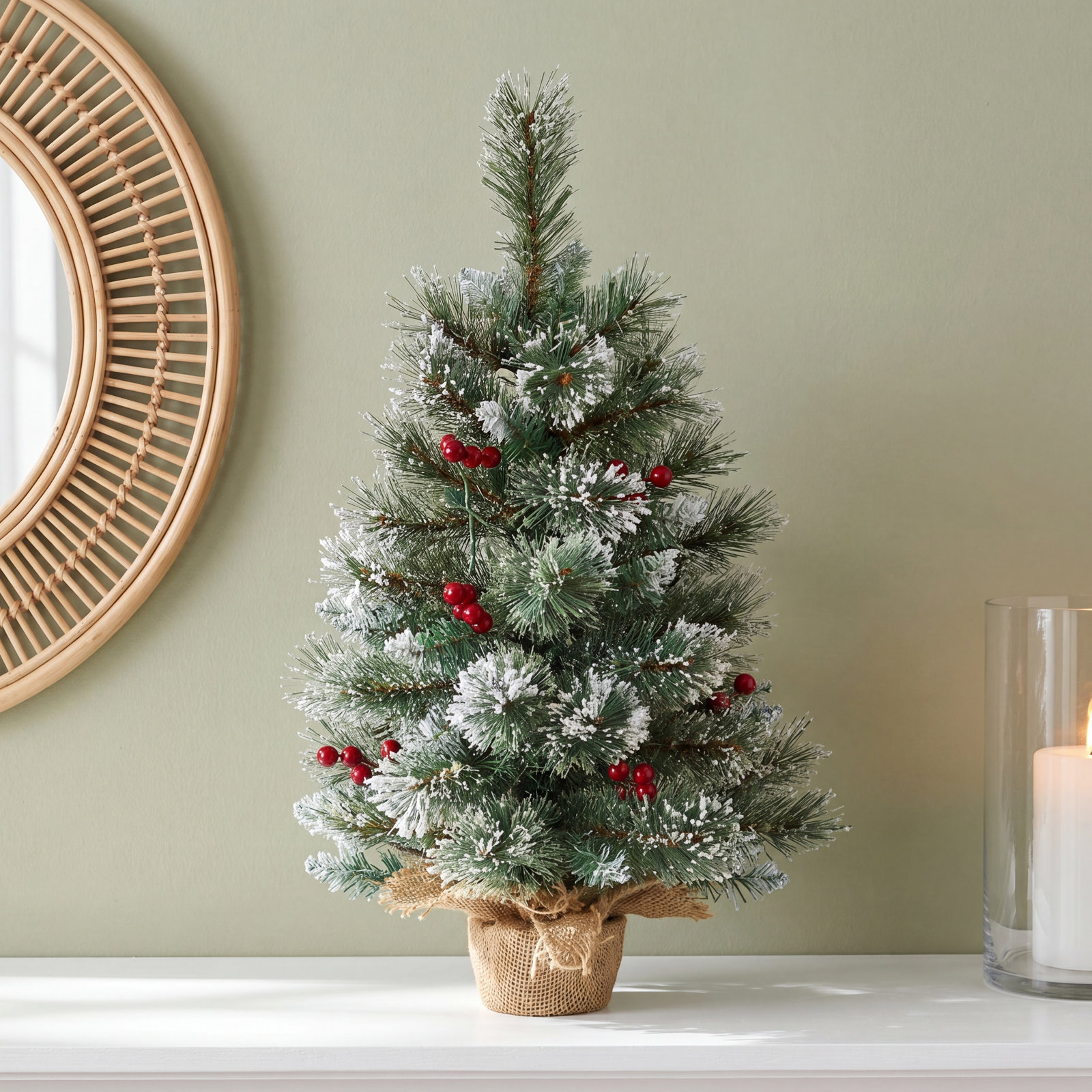 Snow-Tipped Pine Tabletop Christmas Tree