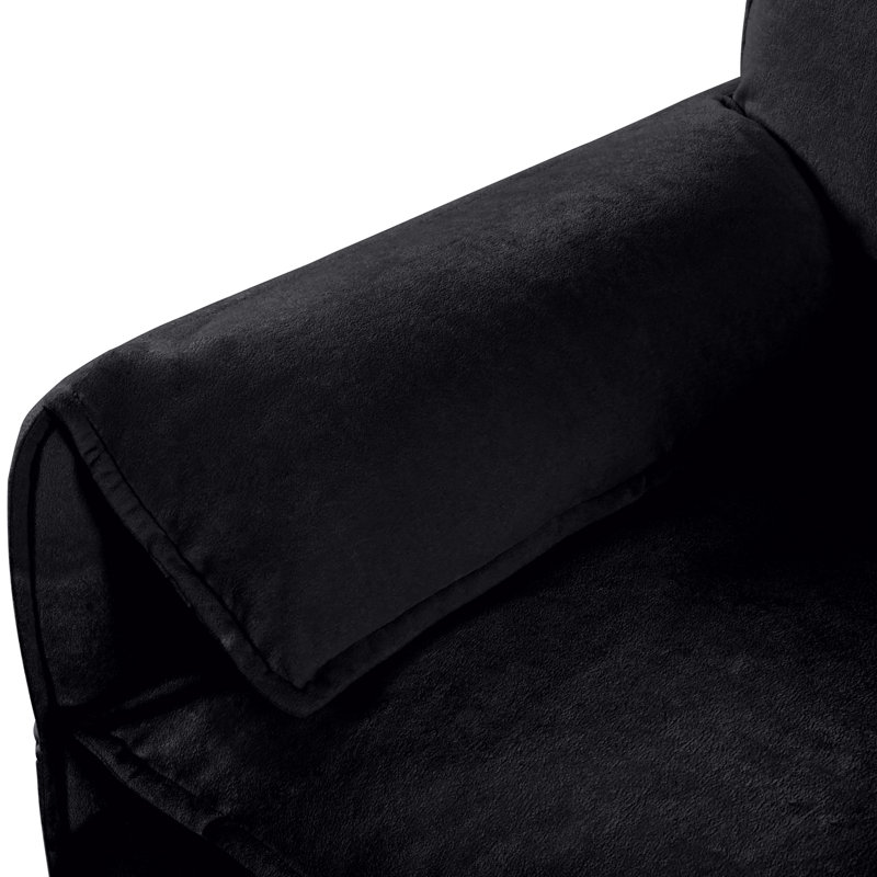 Fauteuil d'appoint surdimensionné en chenille surdimensionné, Chenille noir, 1
