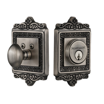 Nostalgic Warehouse Egg & Dart Plate Single Cylinder Deadbolt