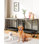 Table d'appoint pour chien, cage d'appoint en bois pour chien