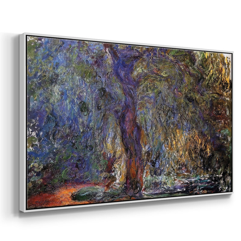 «Weeping Willow 3», reproduction d'art sur toile encadrée, H 27 po x l 41 po x P 2 po, White