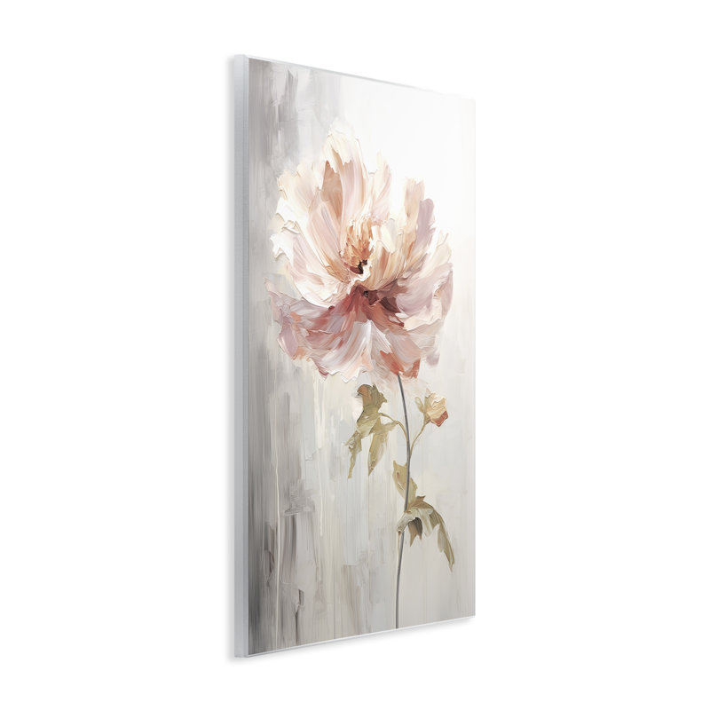 «Blush Flower Sprout», art mural sur bois par Raymond Powers, H 19 po x l 13 po
