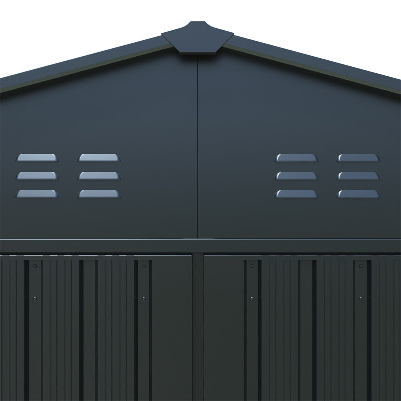  13 ft. W X 20 ft. D Metal Storage Shed Garage Shed, Gray Heavy