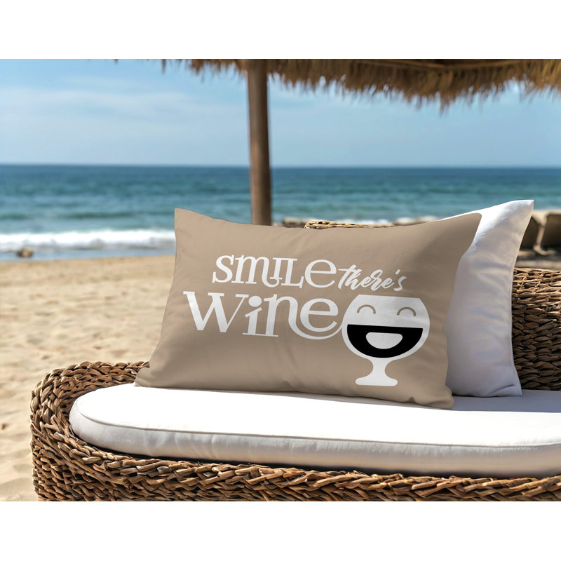 Davey Outdoor Reversible Throw Pillow, 18"H x 25"W, Beige