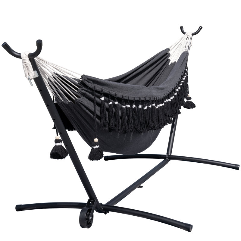 1 Person Canvas Spreader Bar Hammock with Stand