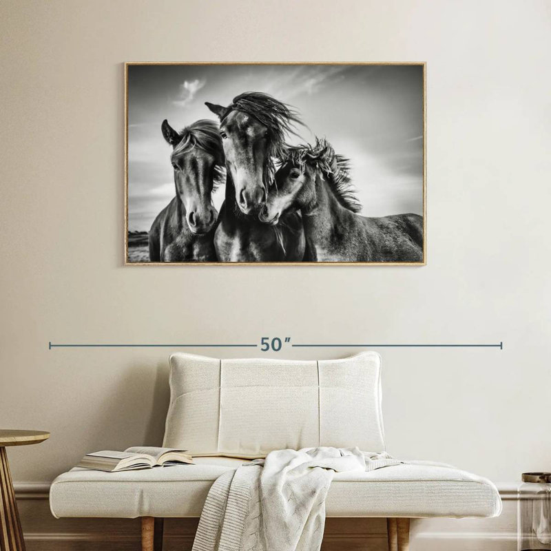 Chevaux Lemvig, Cadre flottant en bois naturel, 40 po x 27 po