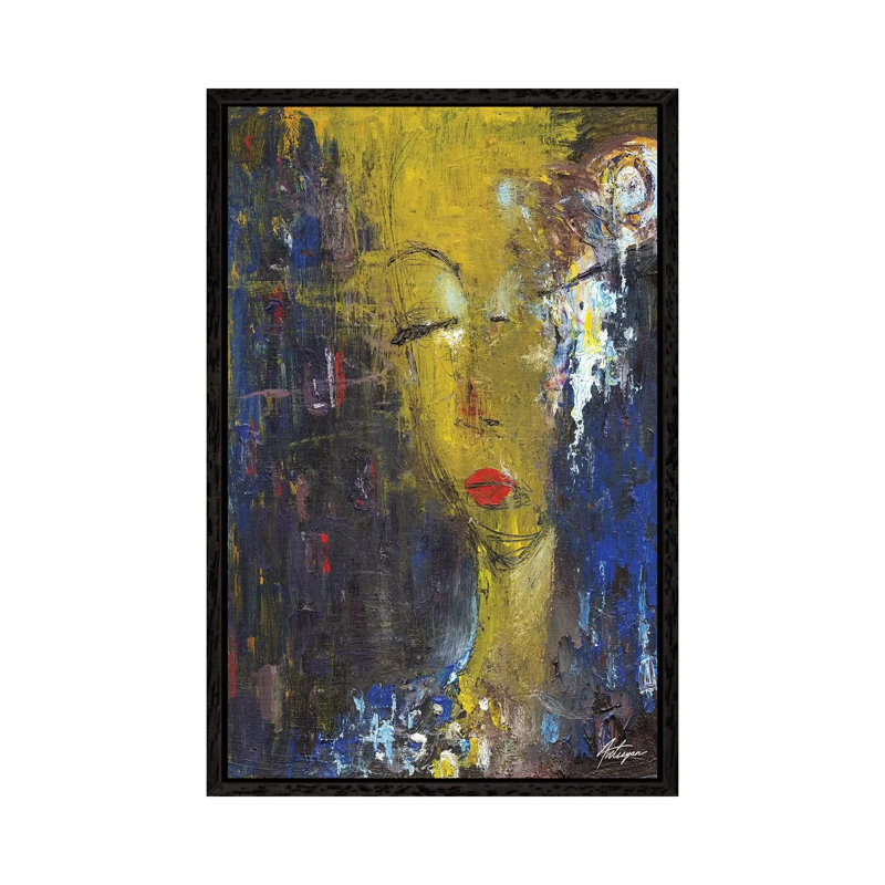 Waiting by Jack Avetisyan - Painting on Canvas, Black Framed, 66.04cm H x 45.72cm W x 3.81cm D