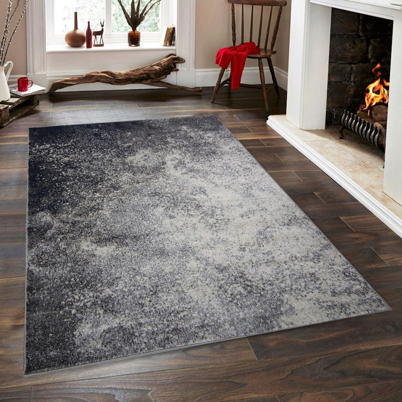 Tapis abstrait en polypropylène tissé à la machine Aghaboy, Rectangle 6 pi 7 po x 9 pi 6 po