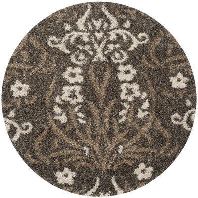 Tapis beige à motif floral Ellyona