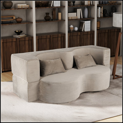 Canapé-lit pliable polyvalent avec mousse à mémoire de forme et fausse fourrure pour des espaces de vie compacts