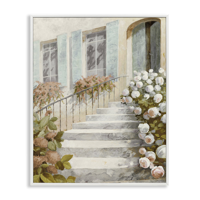 Estampe florale, conception de LORENZO COLLECTIVE, H 20 po x l 16 po, Estampe numérique encadrée blanc bord de mer