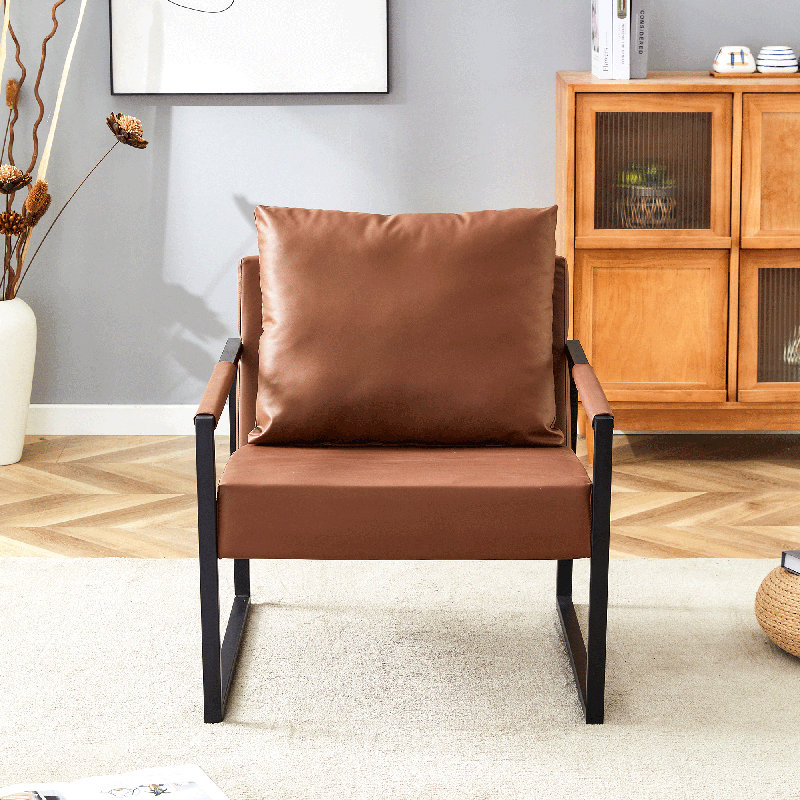 Chaise d'appoint Industrial, Similicuir brun