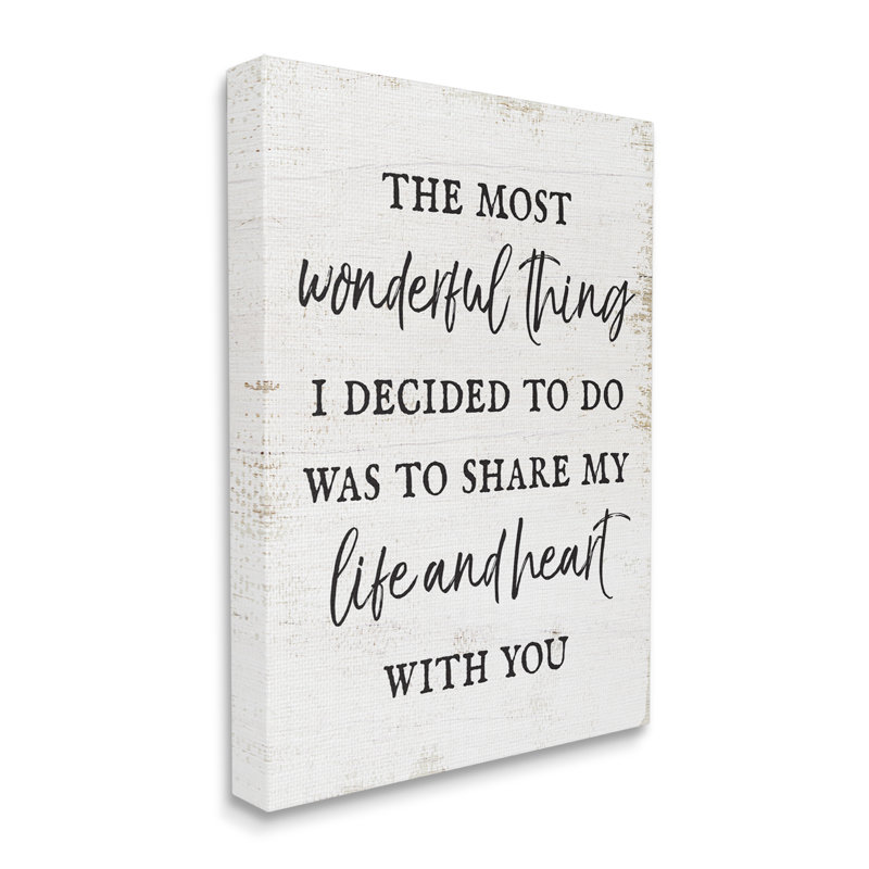 Impression sur toile Aw-428-Life and Heart With You Romance on Canvas par Lil 'Rue, H 20 po x l 16 po x P 1,5 po