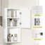 Corner Bathroom Mirror Cabinet,Wall Mounted Corner Cabinet with 3 Shelves,Single Door Bathroom Cabinets with Mirror,White Storage Unit for Shower Room Bedroom Living Room, 30*24*60CM,White