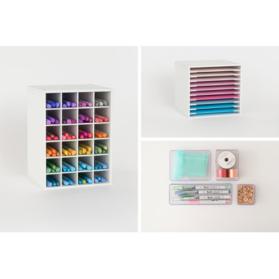 Ultimate Craft Storage Bundle – Tool Cubby, Paper Organizer & Mini Totes (24pk) for Seamless Organization