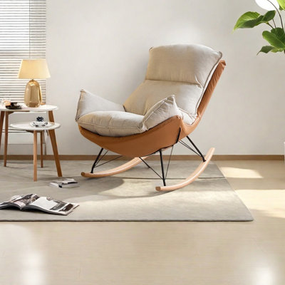 Luxurious minimalist carbon steel rocking chair