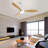 52 Inch Indoor Modern Ceiling Fan 3 Solid Wood Blades Remote Control Reversible DC Motor With Led Light