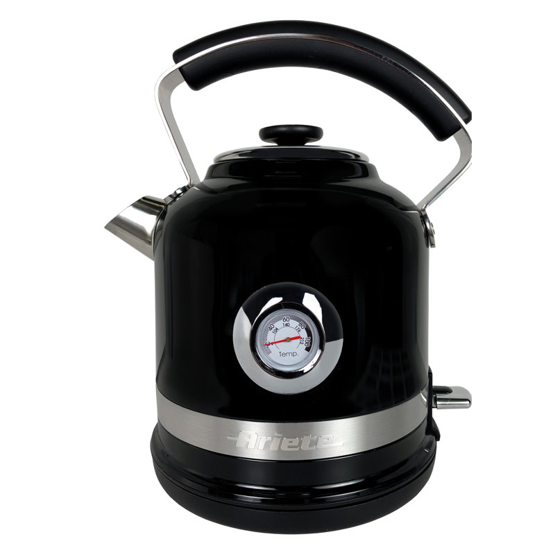 Ariete Moderna 1.7L Stainless Steel Electric Kettle, Black