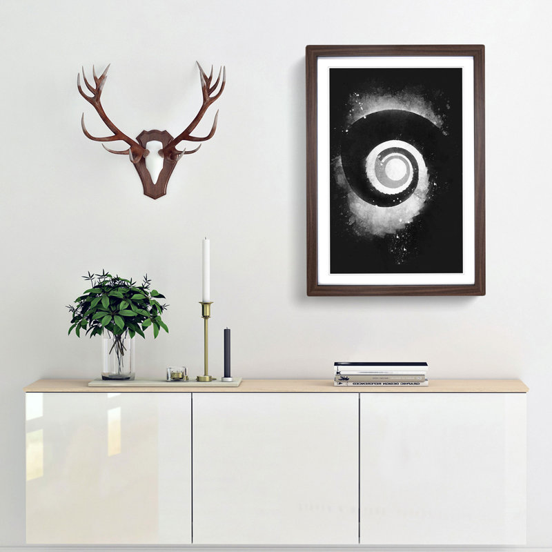 Spiral Staircase Abstract - Picture Frame Painting Print, 63cm H x 45cm W x 2cm D, Walnut Framed