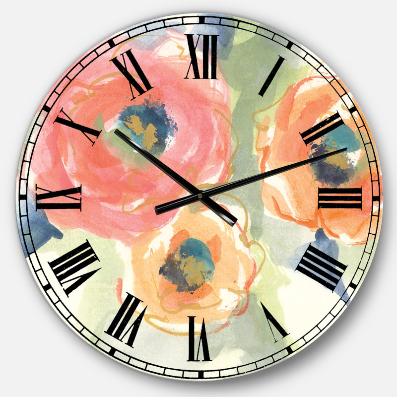 Multicolore Buttercup II - Horloge murale traditionnelle, Moyen